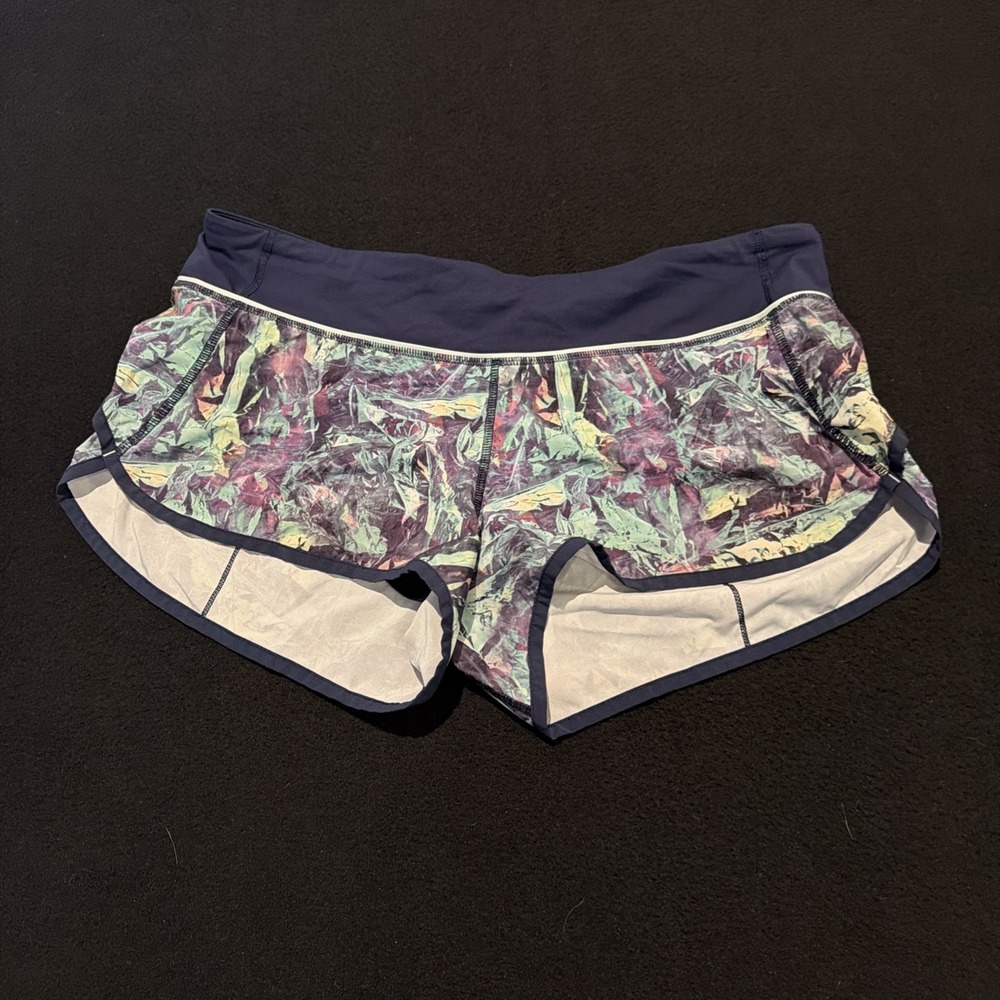 Lululemon Run Speed Short Vented Running Iridescent Multi Color Women's Size 10
